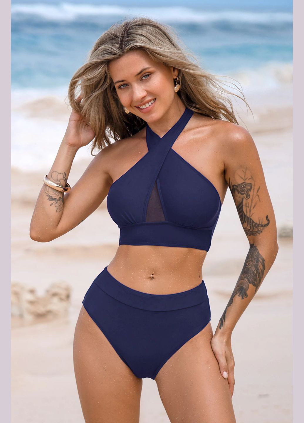 Темно-синій літній купальник CUPSHE