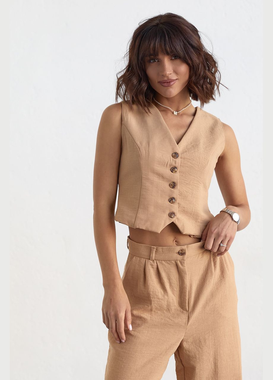 Жіночий брючний костюм із жилеткою Liton (296658511)