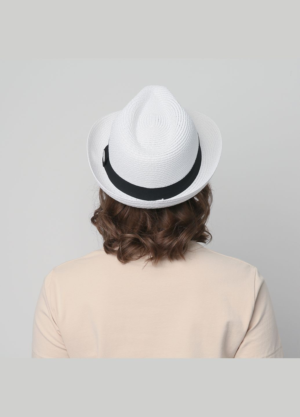 Шляпа трилби женская бумага белая JOYCE LuckyLOOK 844-088 (289478385)