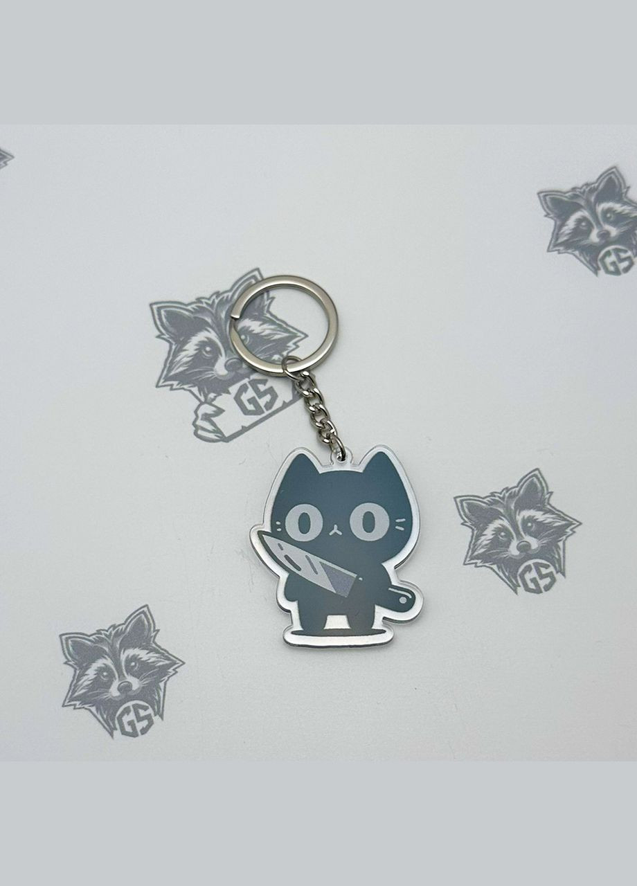 Брелок з Акрилу Кіт з Ножем No Brand (339619273)