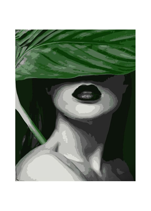 Картина-раскраска Strateg по номерам Черные губы 40х50 (GS1059) Стратег (365546212)