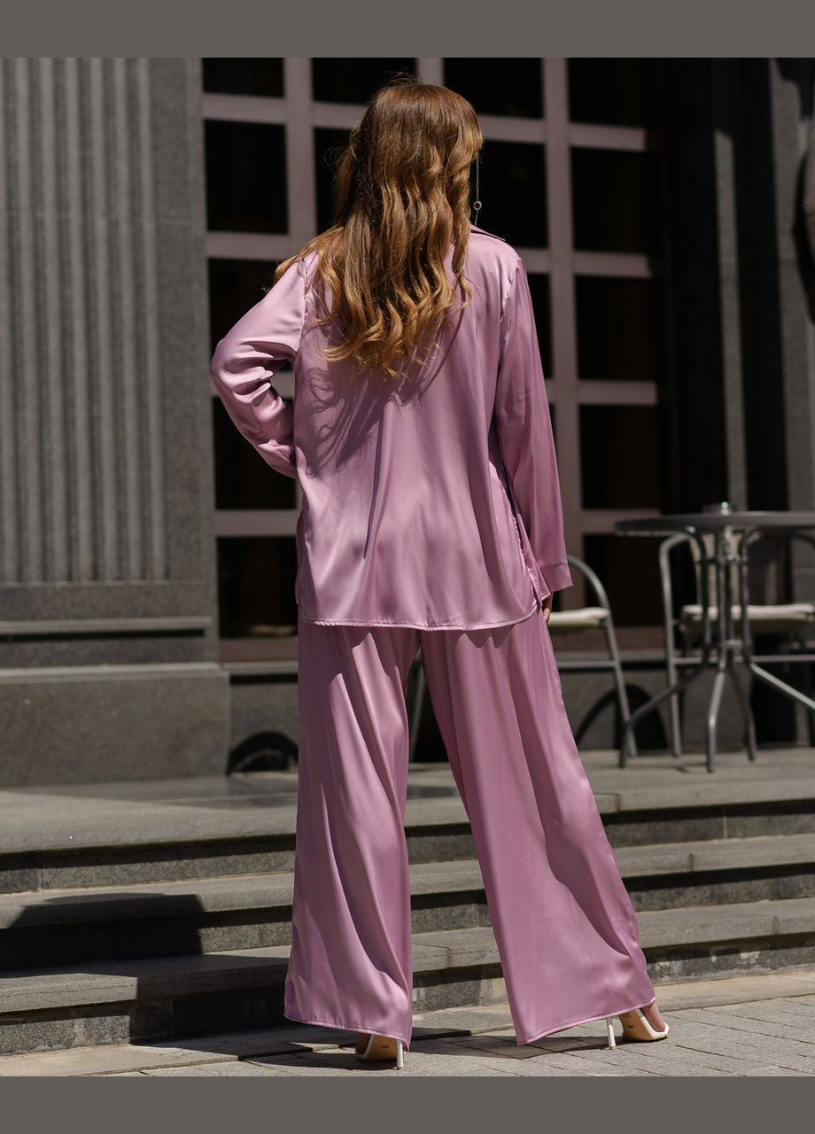 Женский костюм из шелка Армани рубашка и штаны Сиреневый Maybel (294093296)