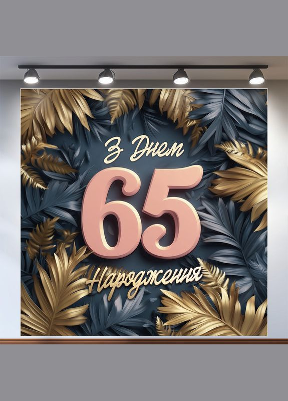 Банер для фотозони "З Днем народження" | 2.0×2.0 м | Святковий фон №42252 Vinylpex (360980218)