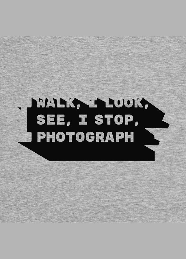 Сіра футболка "i walk, i look, i see, i stop, i photograph" чоловіча сіра (bd-f-94) BeriDari