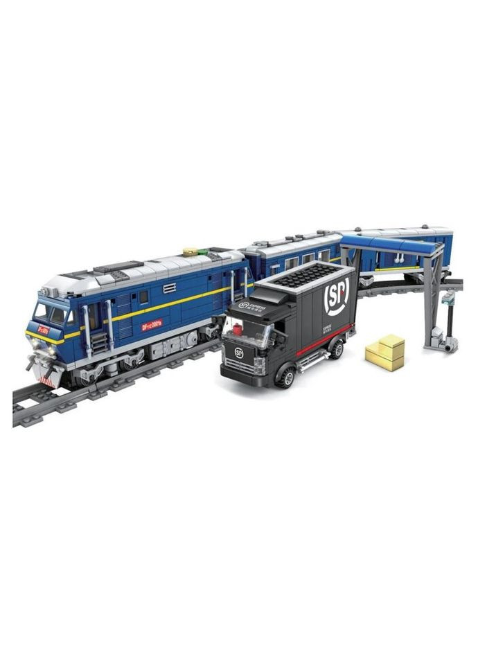 Конструктор Поезд DF11 Z с рельсами, синий на радиоуправлении (98220) Zipp Toys (281426256)