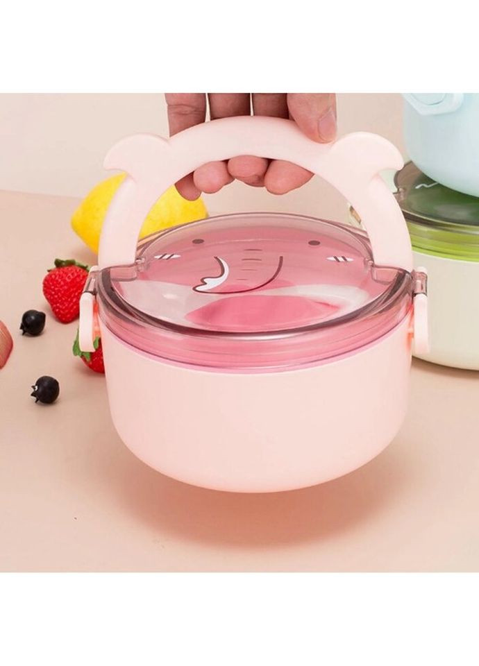 Ланч бокс одноярусный пищевой 11064 800 мл розовый No Brand (324799534)