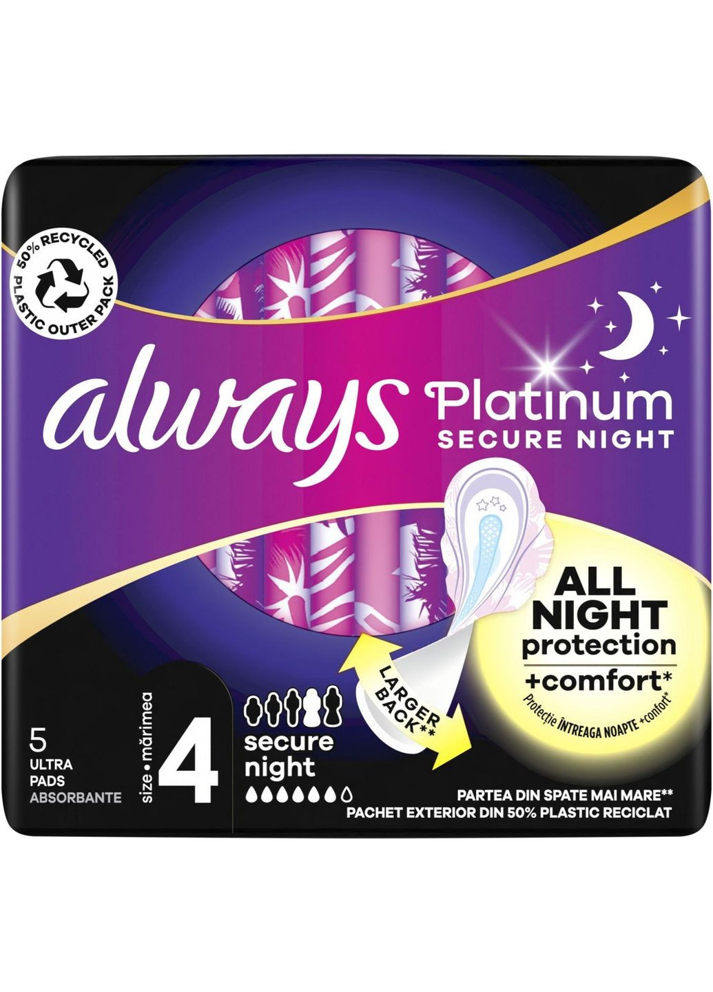 Гигиенические прокладки Platinum Secure Night Single ароматизированные, 5 шт. Always (328231509)