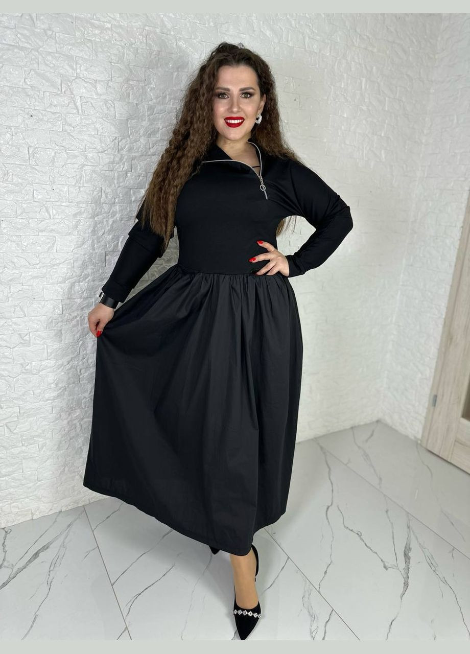 Чорна жіноча сукня вільного крою колір чорний р.46/48 449618 New Trend