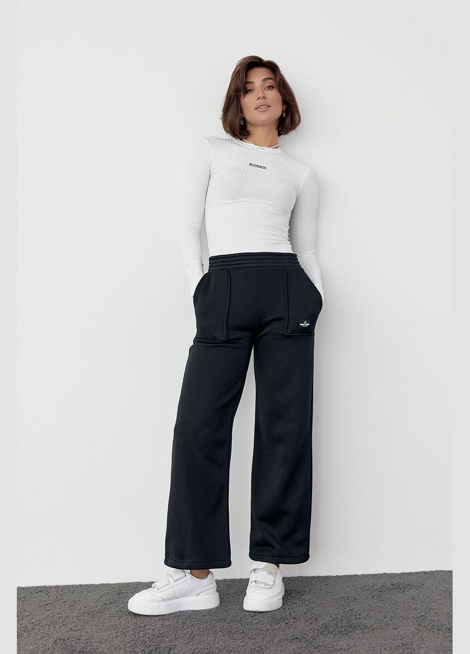 Трикотажные штаны на флисе с накладными карманами 58342 Lurex (280910227)