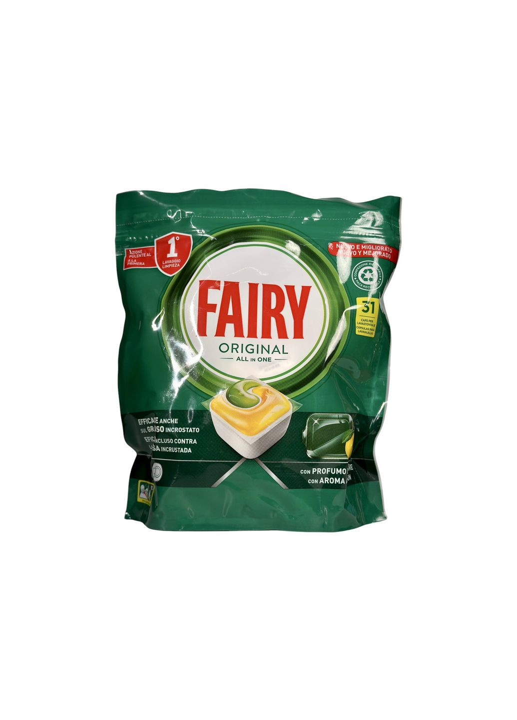 Капсулы для посудомоечной машины original мощная очистка e capsule lavastoviglie 31стирка Fairy (369144664)