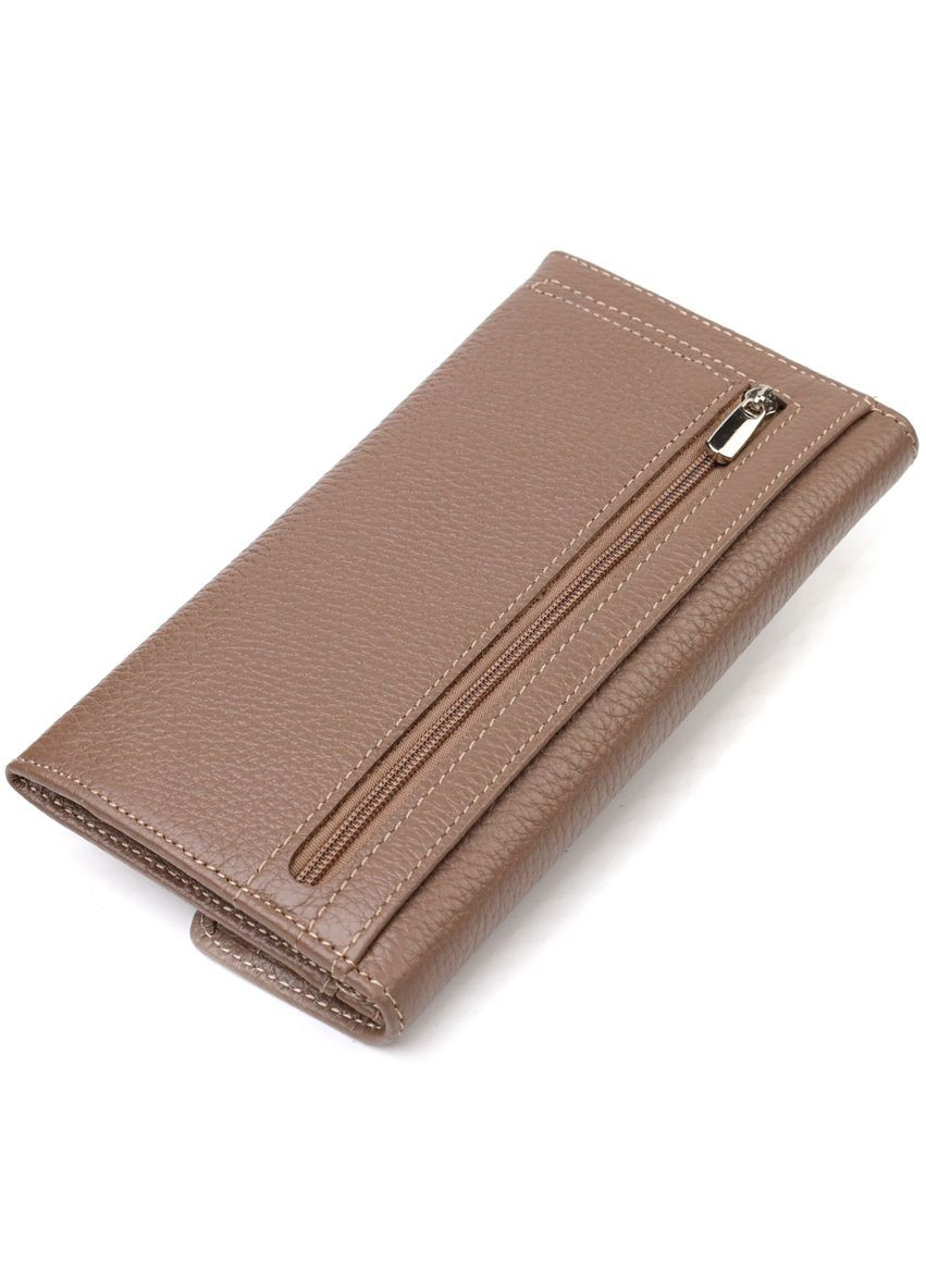 Жіночий гаманець із натуральної шкіри флотар із монетницею 21695 Бежевий Canpellini (306881595)