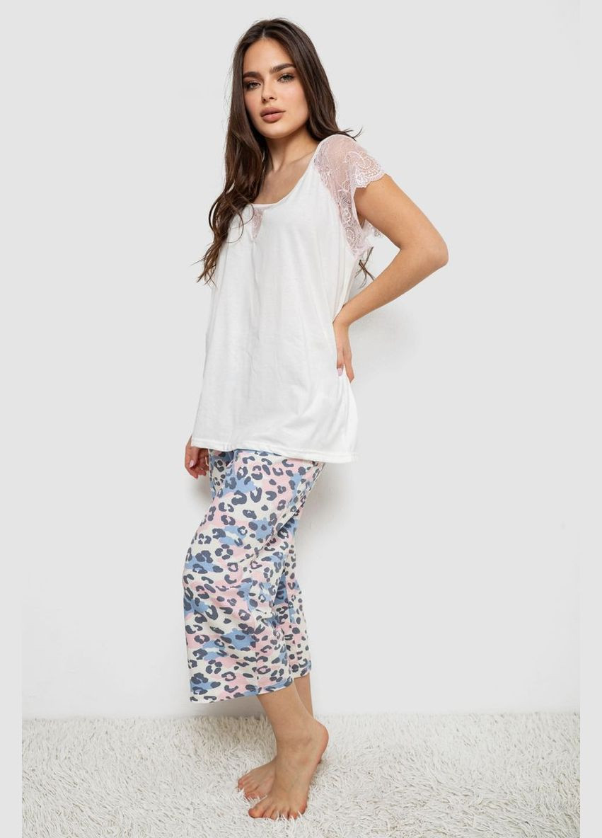 Белая всесезон пижама женская с принтом,, 243r1602-007 Andi