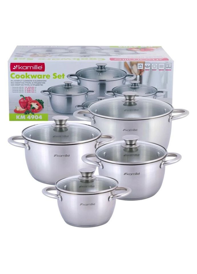 Набор кастрюль KM-4904 8 предметов Kamille (319551635)