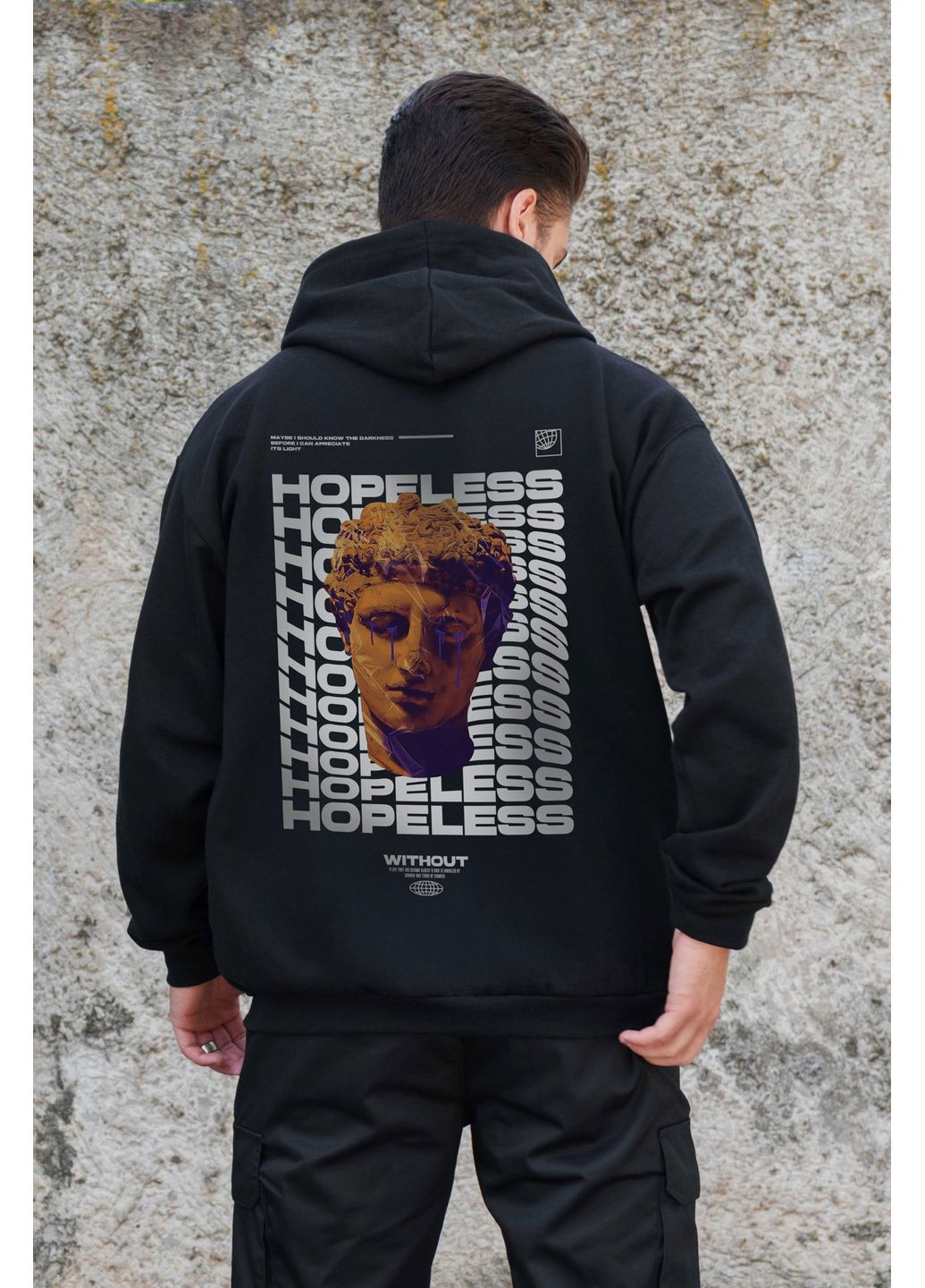 Чоловіче Утеплене Зіп Худі На Флісі Зіпер Kane З Принтом Hopeless Without (362206939)