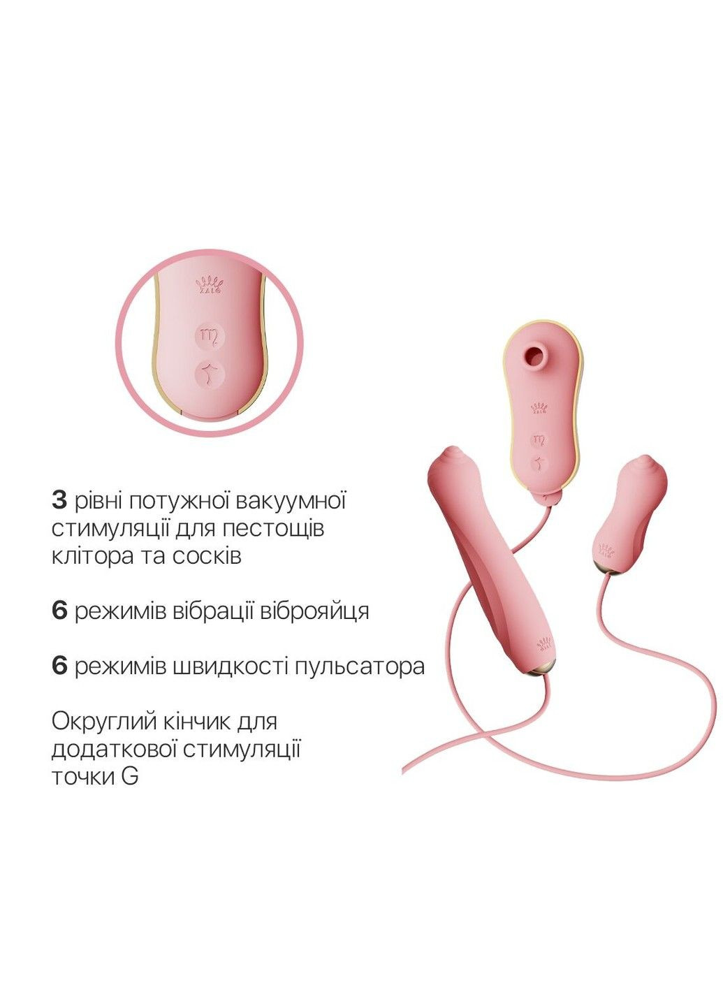 Набор 3в1 – UNICORN Set Pink, виброяйцо, пульсатор, вакуумный стимулятор Zalo (333332501)