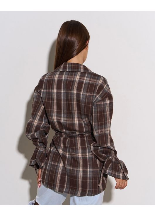 Фланелева сорочка в клітку з зав'язками ISSA PLUS (362447097)
