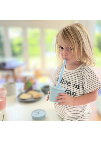 Чашка-контейнер Sip+Snack - Mineral Blue / Powder Grey (101100109) MinikOiOi (323090571)