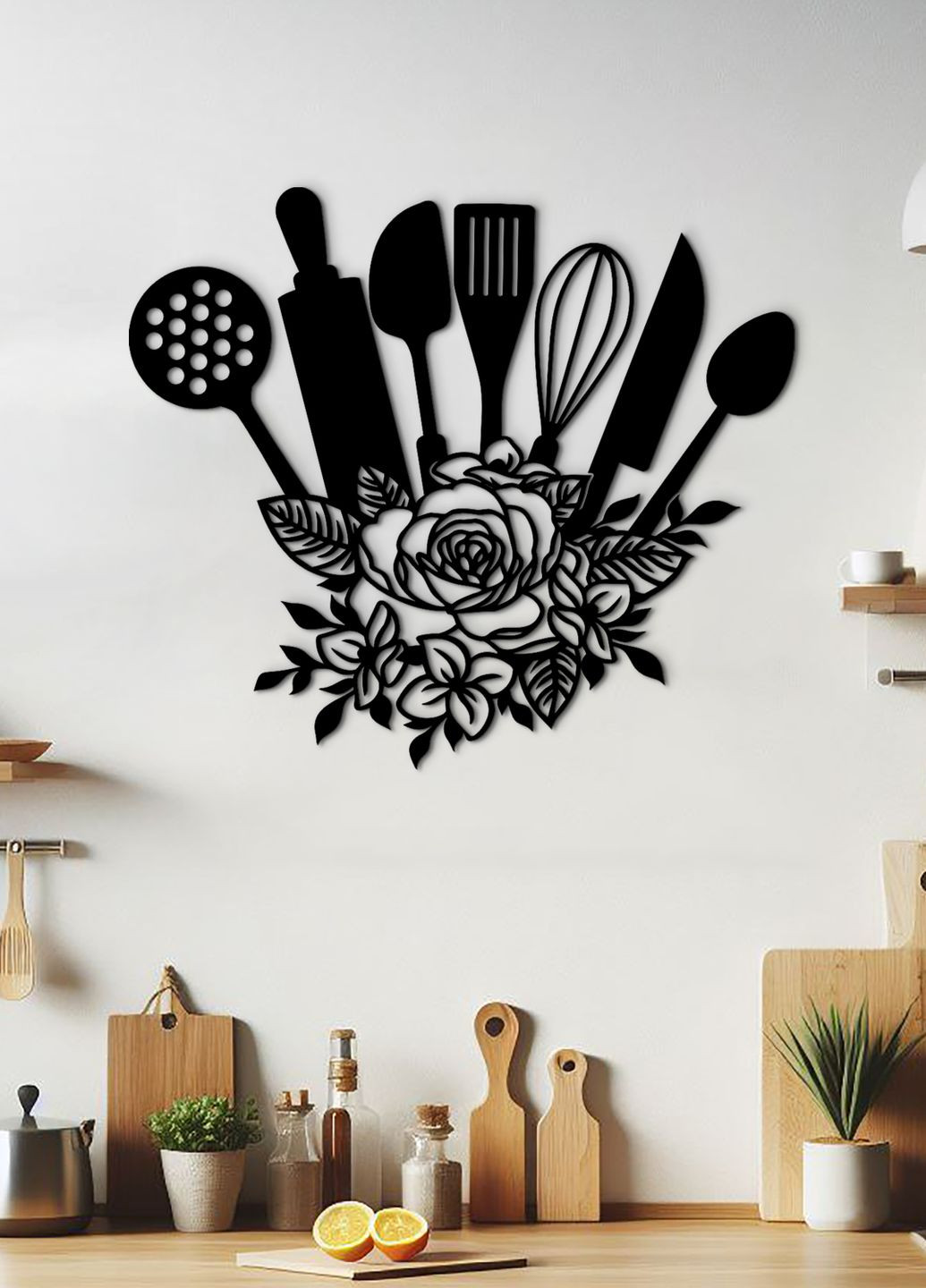 Сучасна картина на кухню, декор для кімнати "Набір столовх приборів ", декоративне панно 30х35 см Woodyard (291882749)