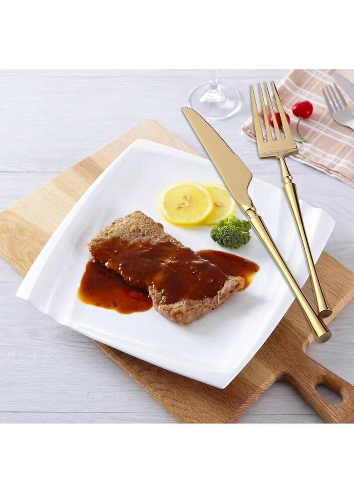 Набір столових приладів 10791 4 предмета золотистий No Brand (335714909)