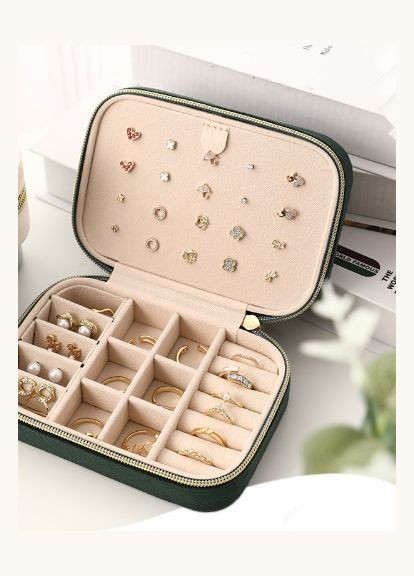 Органайзер для бижутерии и украшений 15019 5.5х11х15 см зеленый No Brand (364493034)