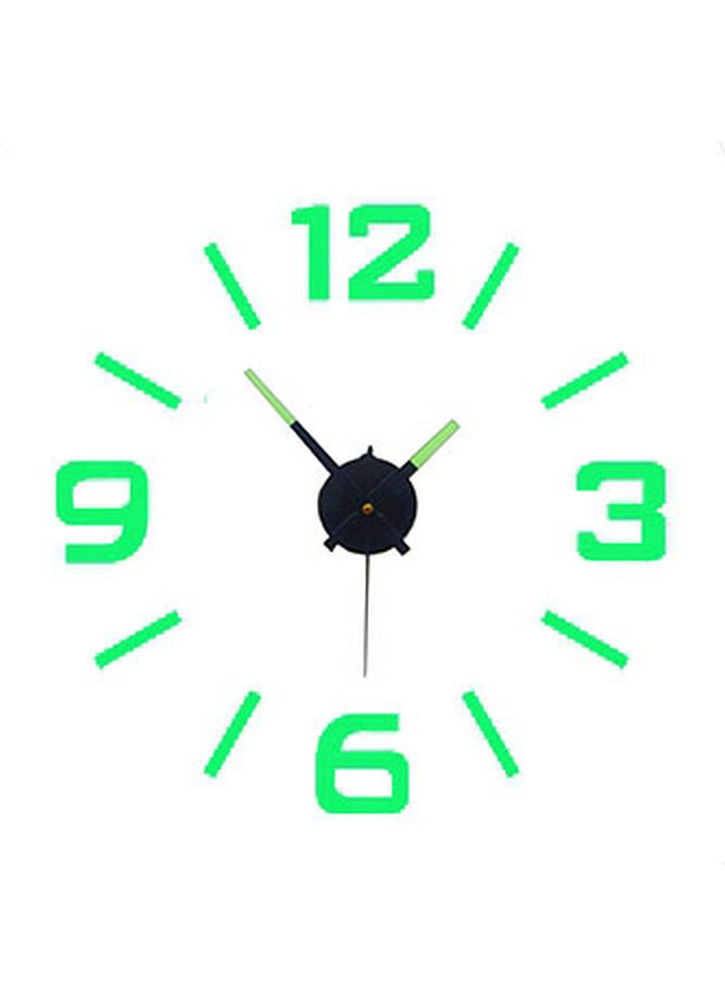 Настенные часы светящиеся в темноте с арабскими цифрами и штрихами салатовый diy сделай сам 50см No Brand 6831 (295064787)