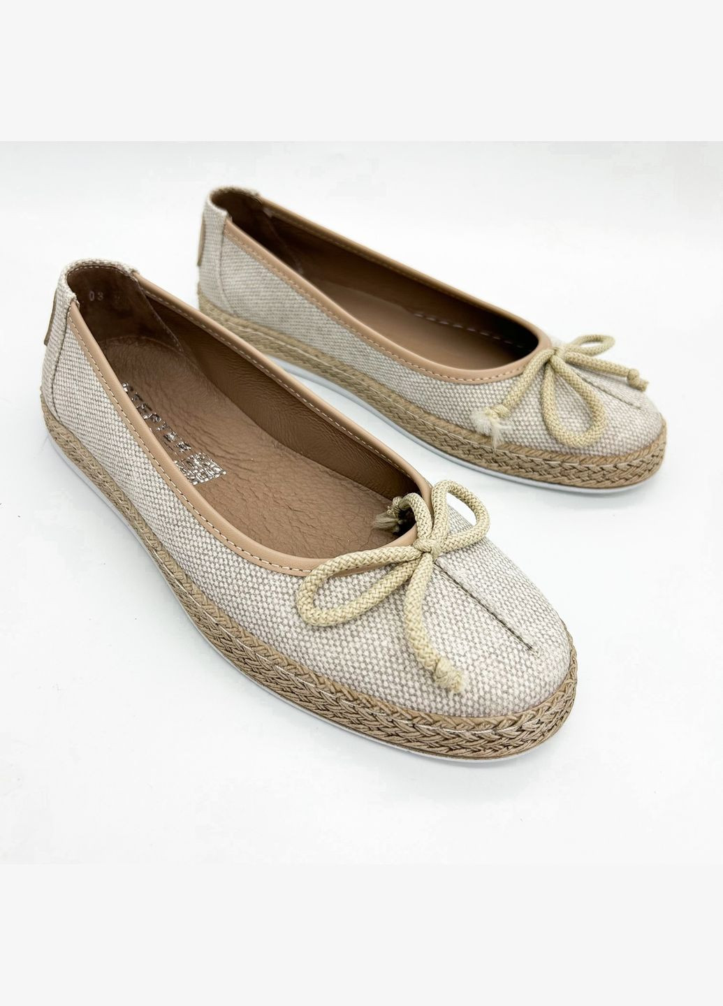 Женские балетки (р) текстиль 0-1-1-8414 Stepter | бежевые (328836783)