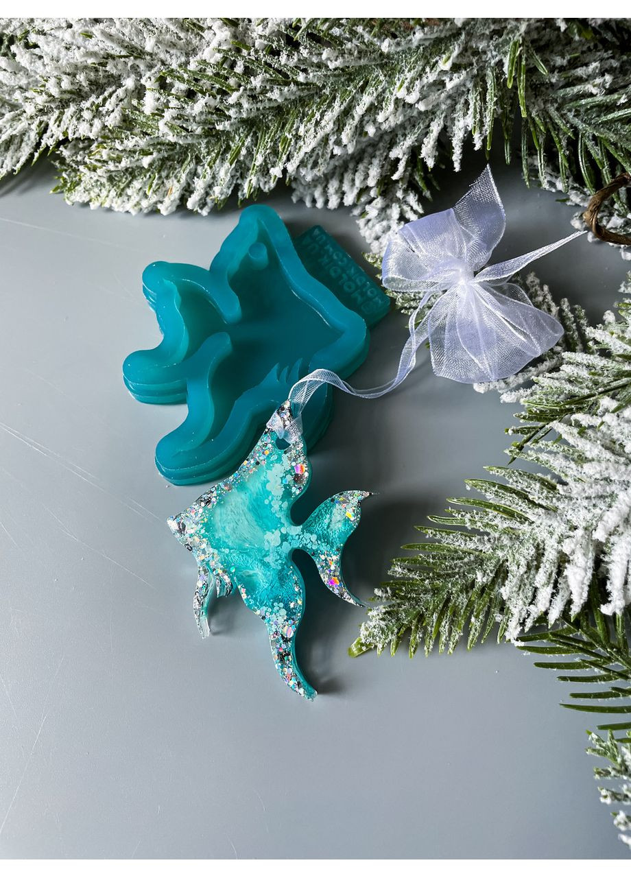 Молд Золота рибка для новорічних іграшок на ялинку силіконова форма для епоксидної смоли No Brand (370567013)