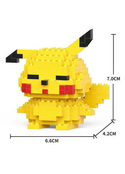 Дитячий 3D конструктор / пазл Пікачу Pokemon розвиваючий висотою 7.0 см Bricks (370802637)