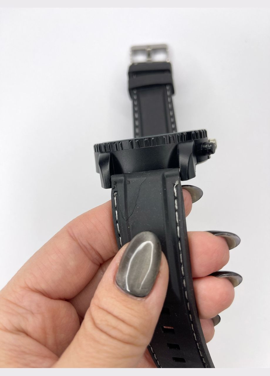 Годинник наручний V6 Чоловічий арабські цифри мітки механізм кварцовий ремінець силіконовий Чорний 433226 Geneva (316472664)