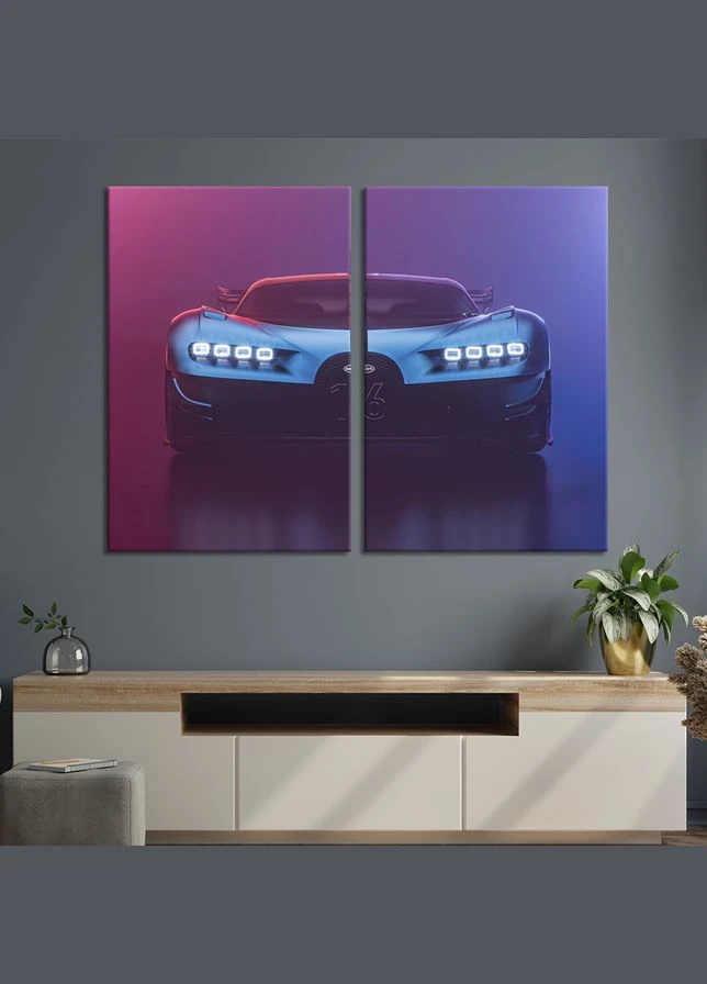 Картина на полотні Шикарне спортивне авто Bugatti Chiron Vision GT 71x51 см (1304-2) KilArt (380037028)
