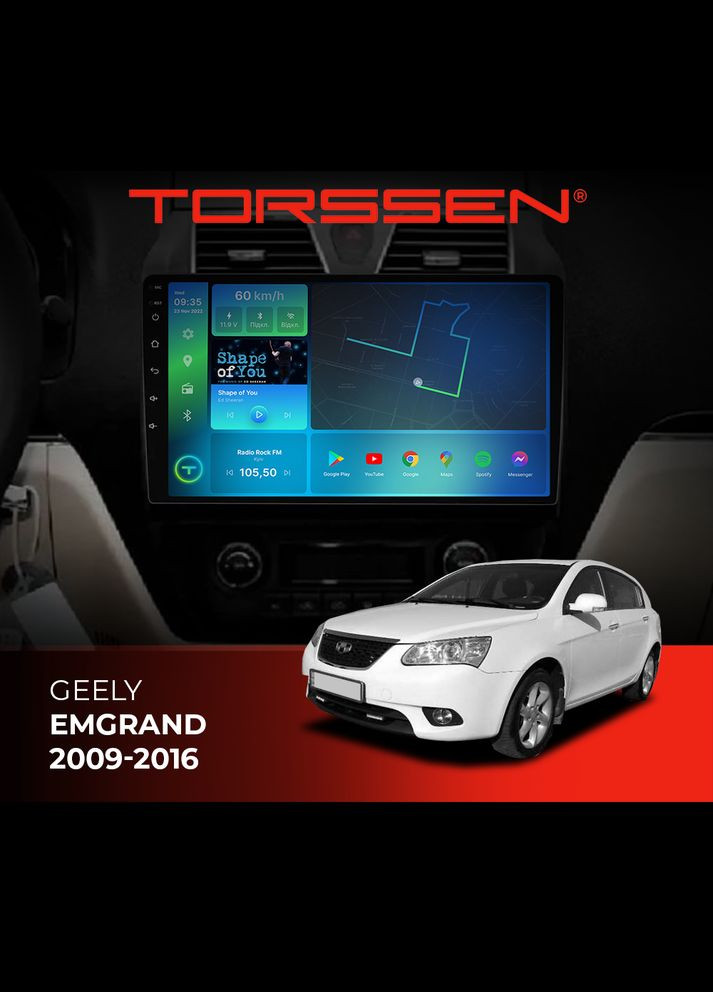 Штатная магнитола Geely Emgrand 20092016 FL9 4+64Gb 4G Carplay DSP Torssen (307087062)