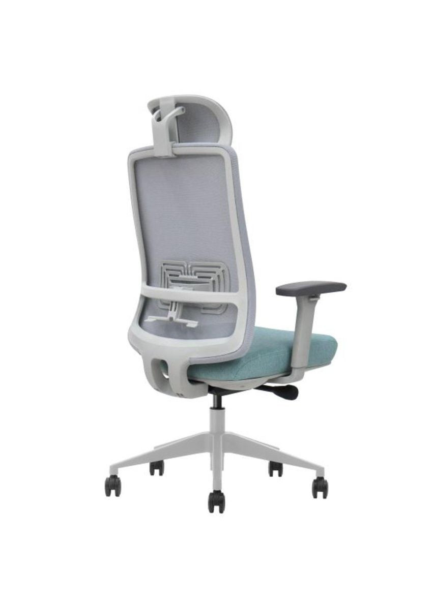 Крісло поворотне TERRY сіре/зелена тканина/сірий каркас Intarsio (367253579)