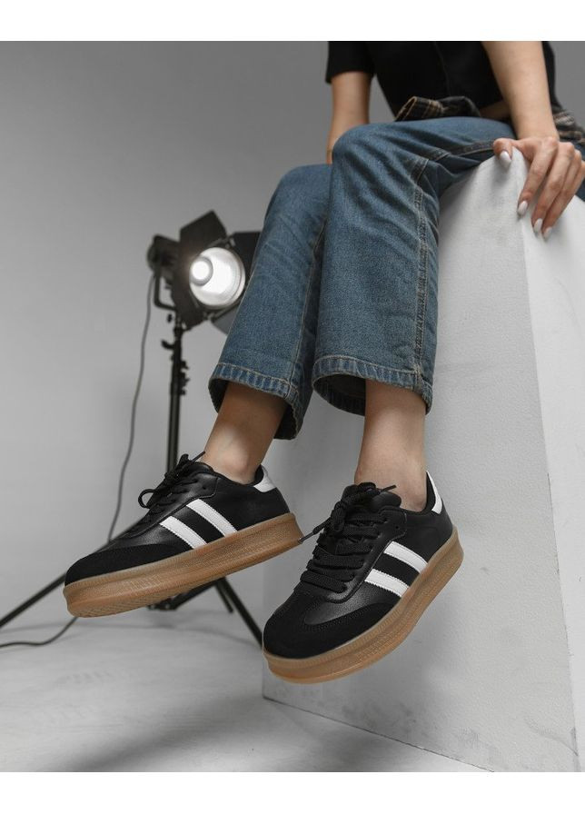 Женские кроссовки Campus black/white No Brand чёрные демисезоны (361230437)