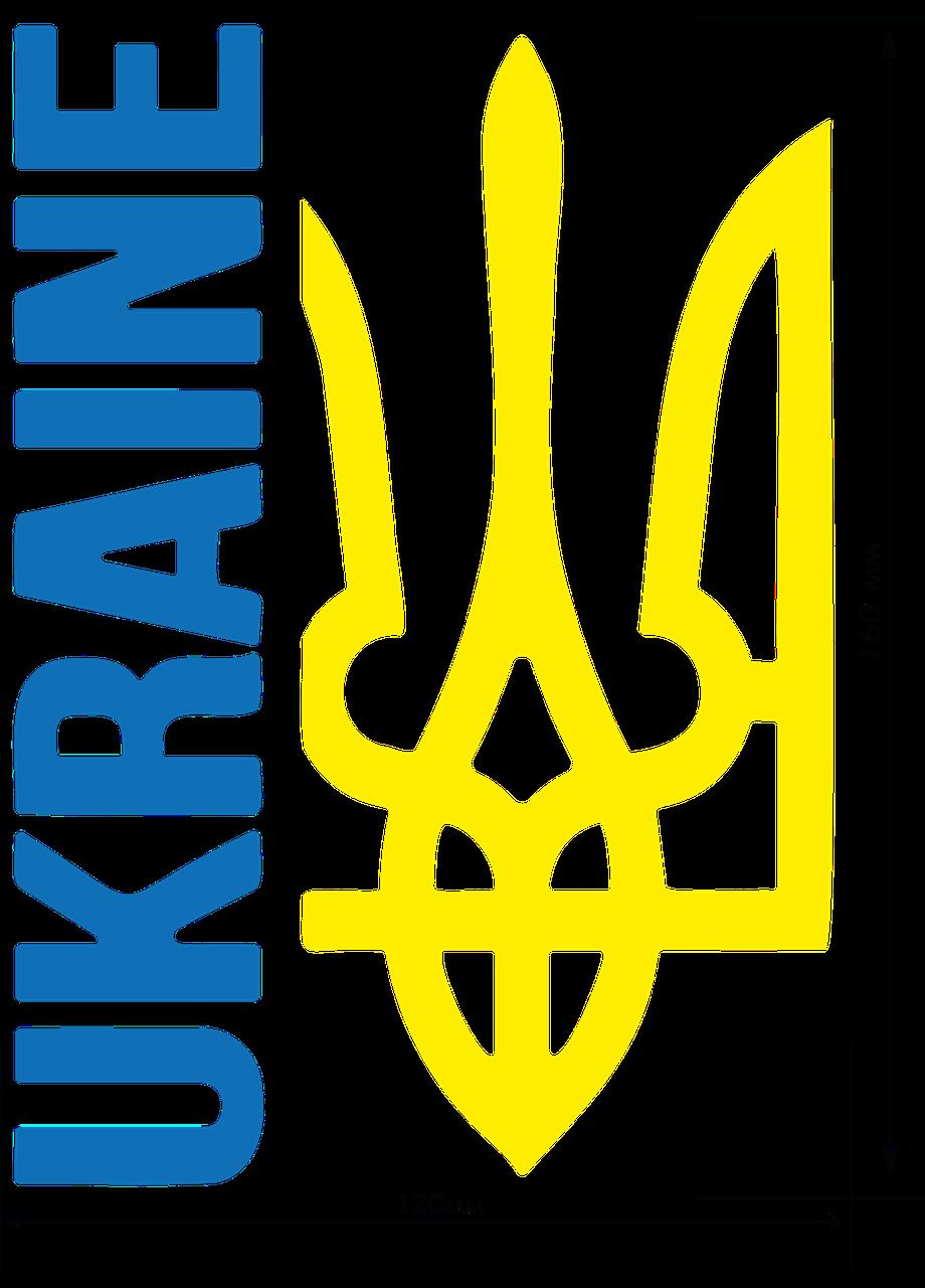 СВЕТЛООБРАЗУЮЩАЯ наклейка "UKRAINE" (СИНЕ-ЖЕЛТАЯ) НА АВТО No Brand (364915603)