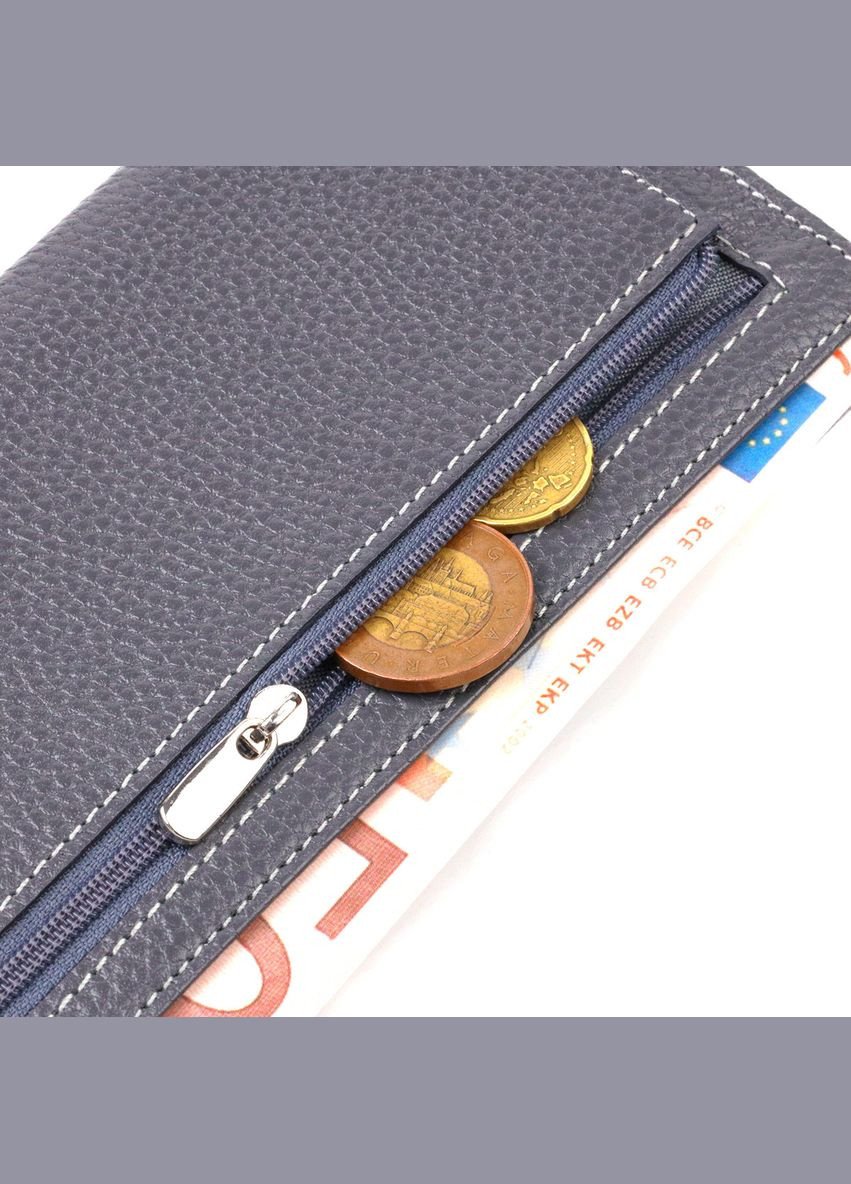 Місткий гаманець для жінок з натуральної шкіри 21821 Сірий Canpellini (298568648)