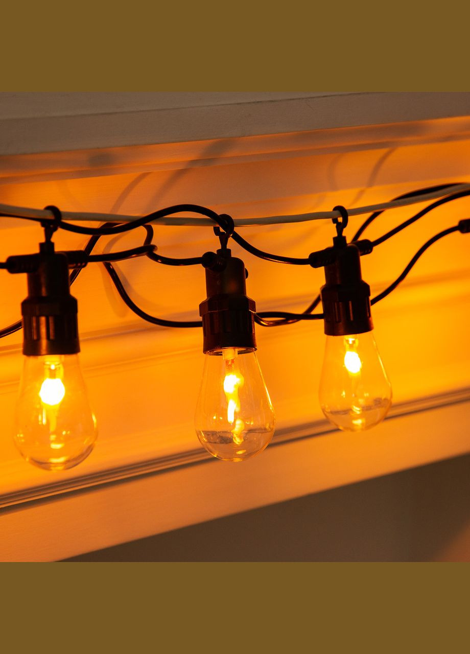 Ретро гірлянда вулична 10 LED лампочок 5 метрів А60 Garlando (306849459)