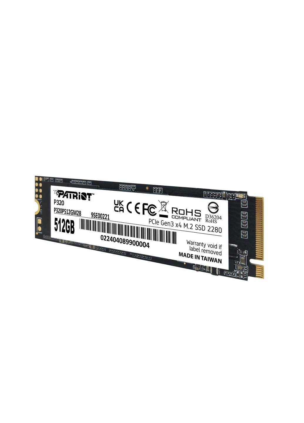 Накопичувач SSD 512GB P320 M.2 2280 PCIe 3.0 x4 NVMe 3D NAND (P320P512GM28) Patriot (363833265)