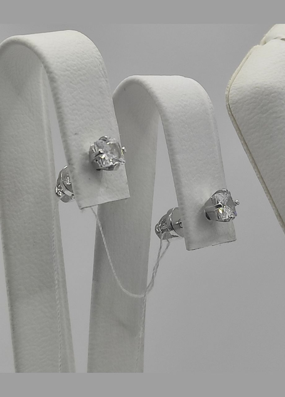 "Серебряные пусеты-гвоздики с родиевым покрытием" Shiny 5370 No Brand (331145408)