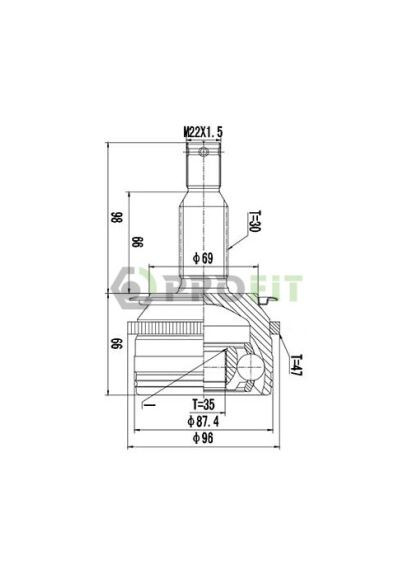 Шрус зовнішній PROfit (368517196)