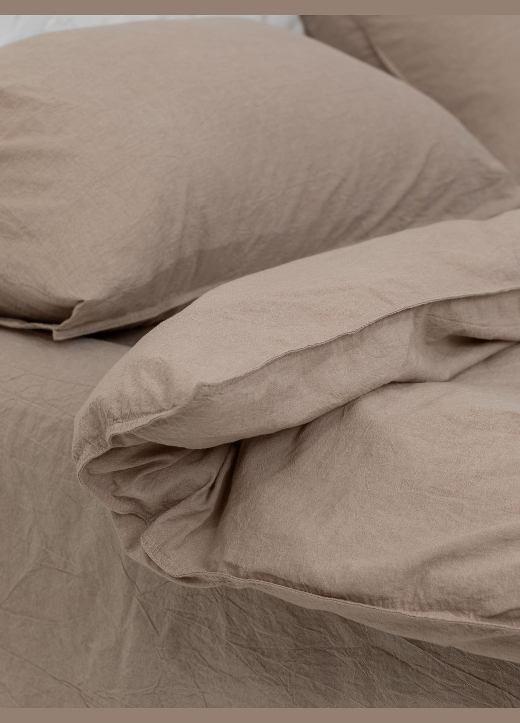 Комплект білизни із вареної бавовни Almond 200х200, Простирадло з резинкою 200х200 Leglo (300370511)