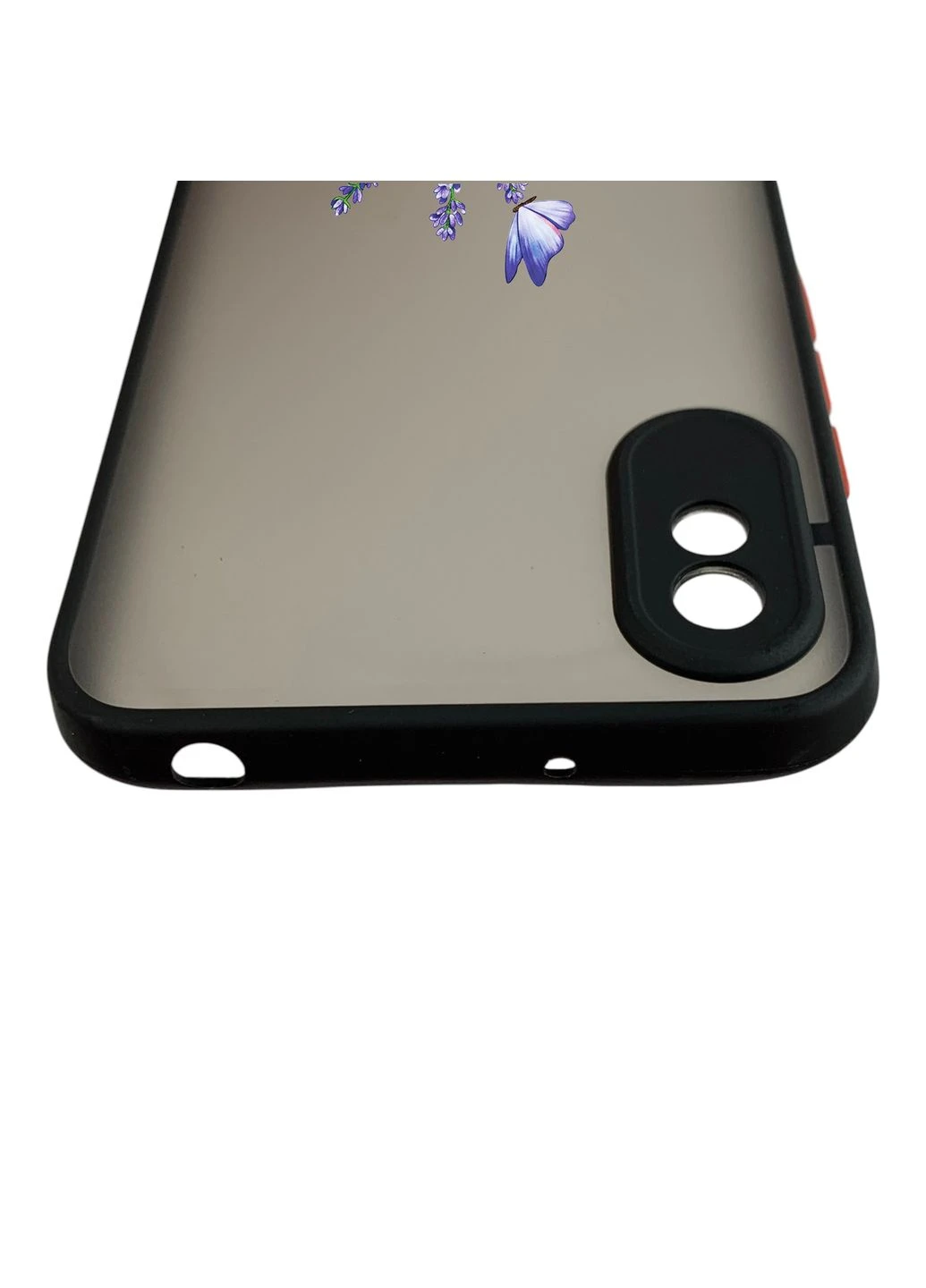 Чохол для телефона Redmi 9A с 3D принтом лаванда з метеликами із захистом камери чорний Xiaomi (399771395)