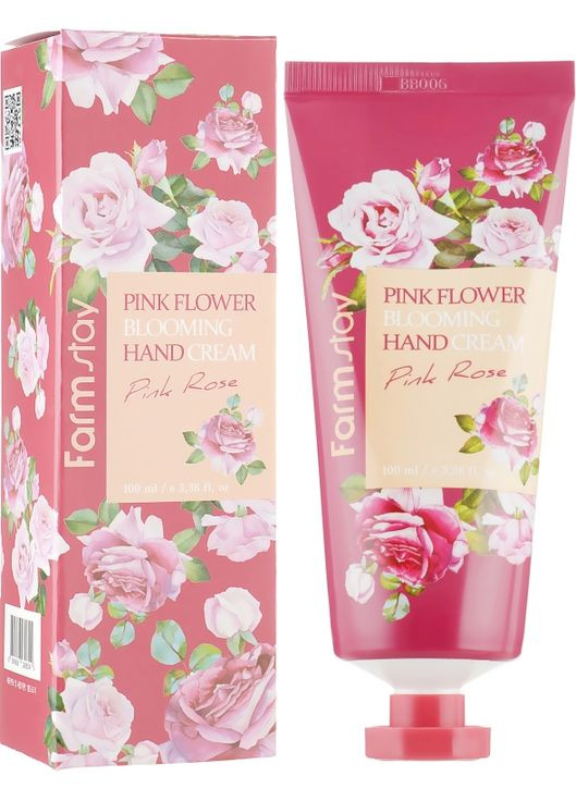 Крем для рук с экстрактом розы Pink Flower Blooming Hand Cream Pink Rose 100ml (779766-25215) FarmStay (368618028)