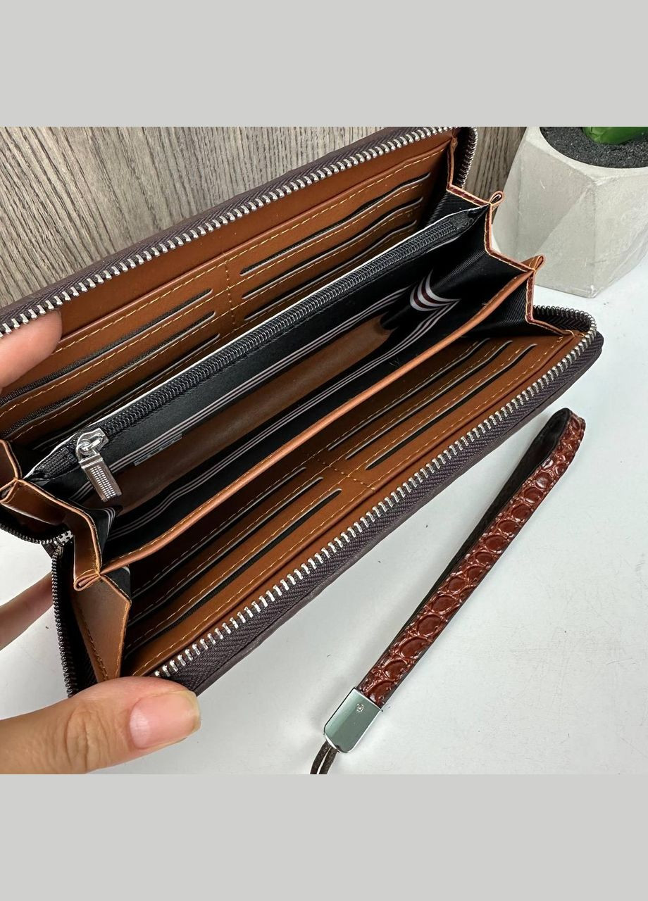 РАСПРОДАК! Большой мужской клатч рептилия, кошелек портмоне Черный No Brand (334729644)