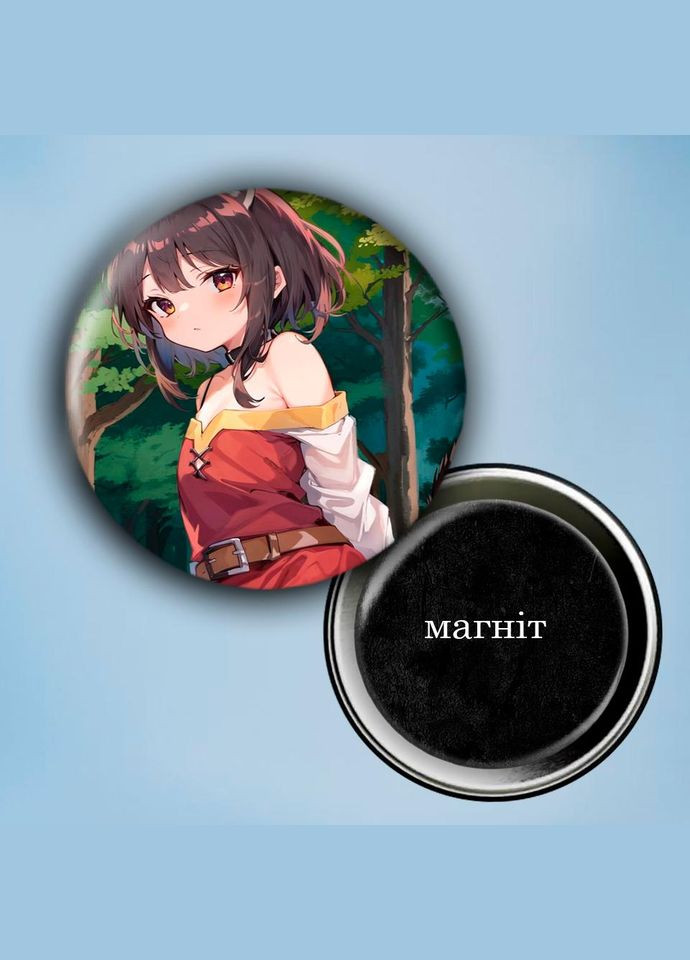 Фотомагнит (магнит на холодильник) Аниме КоноСуба #0003 56 мм черный No Brand (309153732)