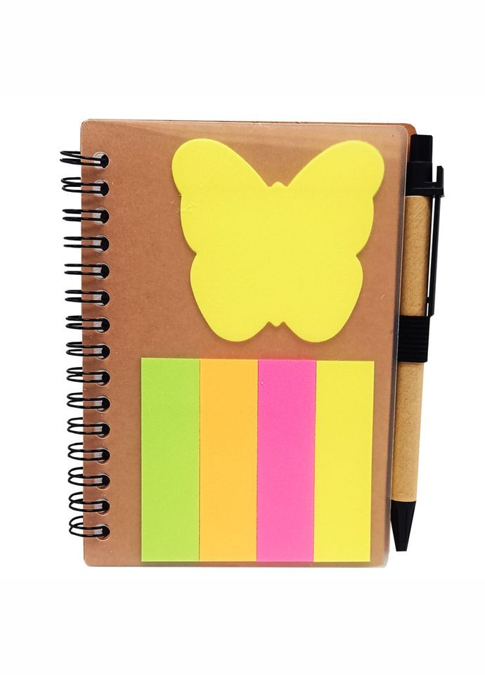 Блокнот А6 з набором стікерів та ручкою на спіралі N02-Y 64 аркушів Bambi (304411379)