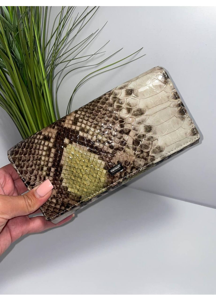 Класичний жіночий гаманець зі зміїним принтом з монетницею всередині Vermari (369723603)