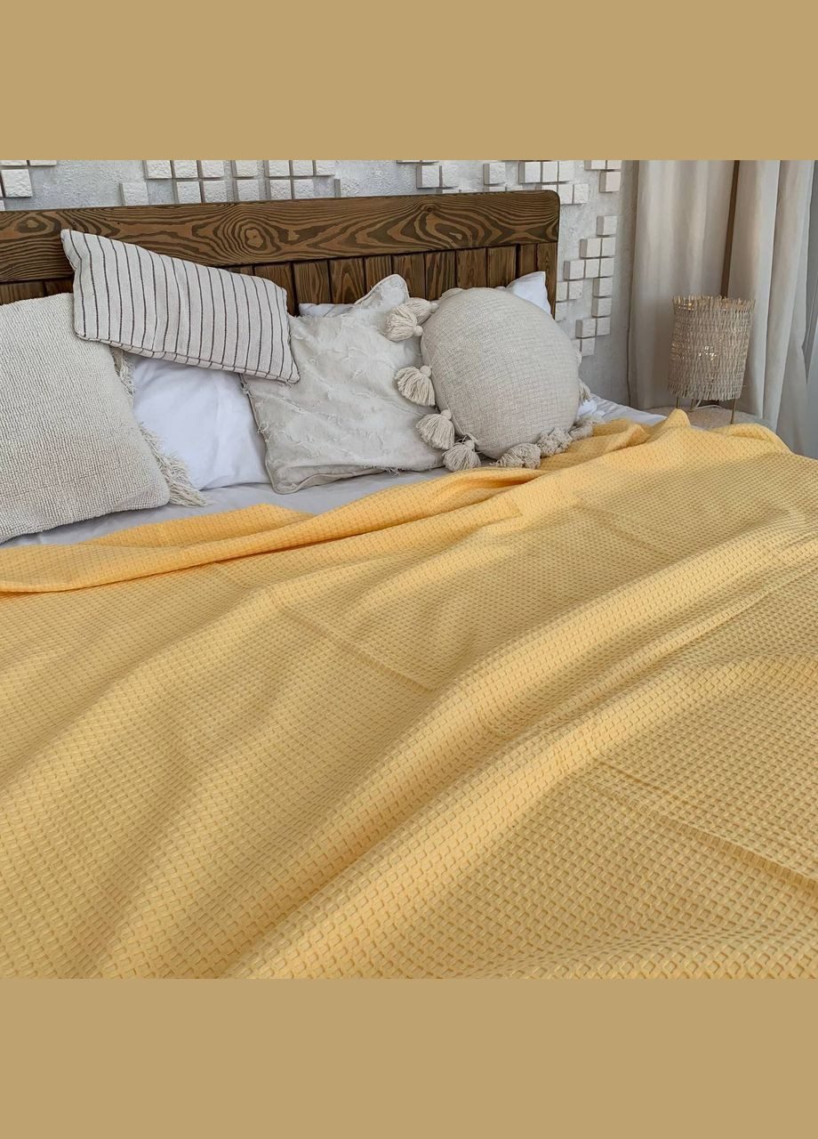 Вафельное покрывало евро макси Желтое (240*220) Glav Textile (297365324)