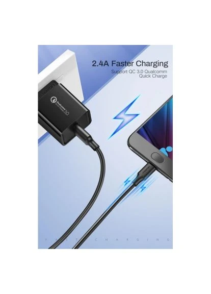 Дата кабель (60827) Ugreen USB 2.0 AM to Micro 5P 3.0m 2A US289 black (388713847)
