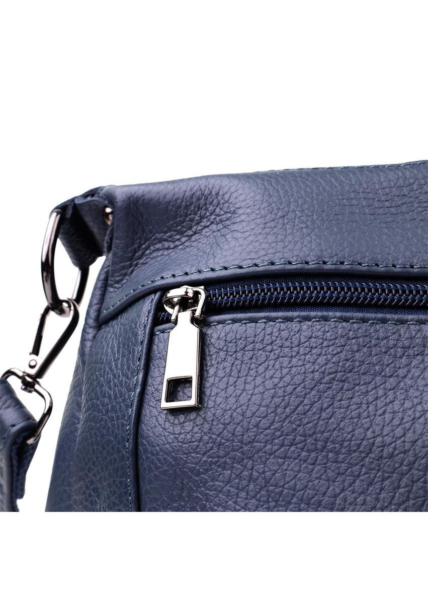 Сумка крос-боді через плече з натуральної шкіри жіноча середня Синій 40342 Vintage (361970393)