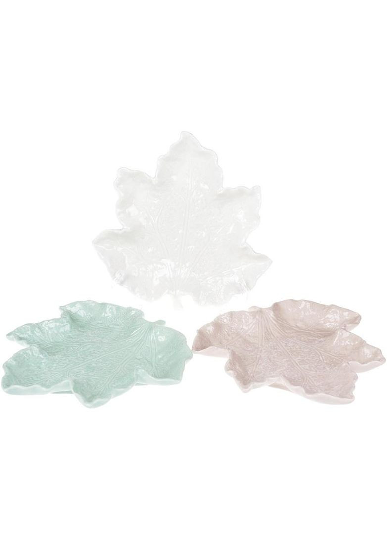 Тарелка-блюдо Feuille "Кленовый лист" 20см, керамическая белая Bona (372176188)